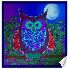 Moon Owl Canvas 12  X 12  (unframed) by SaraThePixelPixie