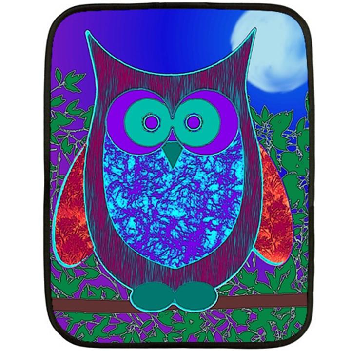 Moon Owl  Mini Fleece Blanket (Two Sided)