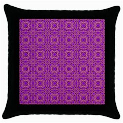 Purple Moroccan Pattern Black Throw Pillow Case