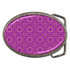 Purple Moroccan Pattern Belt Buckle (oval) by SaraThePixelPixie