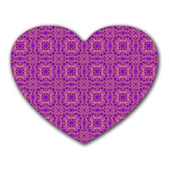 Purple Moroccan Pattern Mouse Pad (heart)