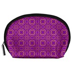 Purple Moroccan Pattern Accessories Pouch (Large) Front