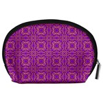 Purple Moroccan Pattern Accessories Pouch (Large) Back