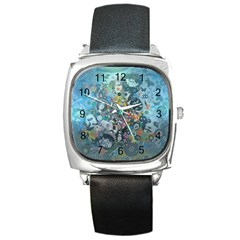 Led Zeppelin Iii Art Square Leather Watch by SaraThePixelPixie