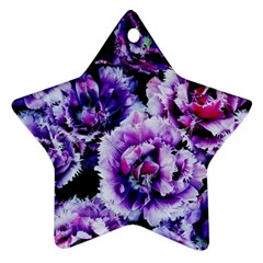 Purple Wildflowers Of Hope Star Ornament by FunWithFibro