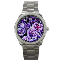 Purple Wildflowers Of Hope Sport Metal Watch by FunWithFibro