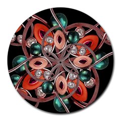 Luxury Ornate Artwork 8  Mouse Pad (round) by dflcprints