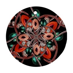 Luxury Ornate Artwork Round Ornament (two Sides) by dflcprints