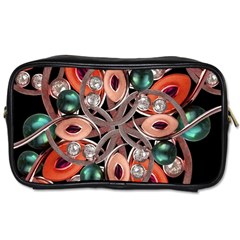 Luxury Ornate Artwork Travel Toiletry Bag (two Sides) by dflcprints