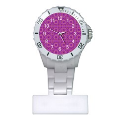 Purple Moroccan Pattern Nurses Watch