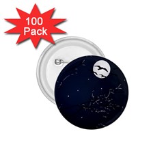 Night Birds And Full Moon 1 75  Button (100 Pack) by dflcprints