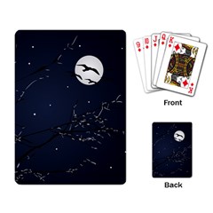 Night Birds And Full Moon Playing Cards Single Design by dflcprints