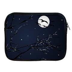 Night Birds And Full Moon Apple Ipad Zippered Sleeve by dflcprints