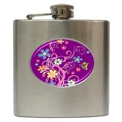 Flowery Flower Hip Flask