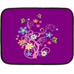 Flowery Flower Mini Fleece Blanket (two Sided) by SaraThePixelPixie