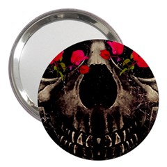 Death And Flowers 3  Handbag Mirror by dflcprints