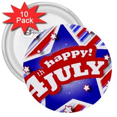 4th Of July Celebration Design 3  Button (10 Pack) by dflcprints