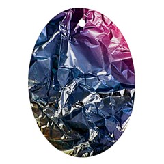 Texture   Rainbow Foil By Dori Stock Oval Ornament (two Sides)