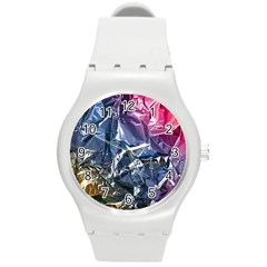 Texture   Rainbow Foil By Dori Stock Plastic Sport Watch (medium)