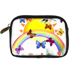 Butterfly Rainbow Days Digital Camera Leather Case by AlteredStates