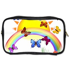 Butterfly Rainbow Days Travel Toiletry Bag (one Side) by AlteredStates