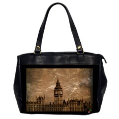Antiqued Big Ben Oversize Office Handbag (two Sides) by CrackedRadish