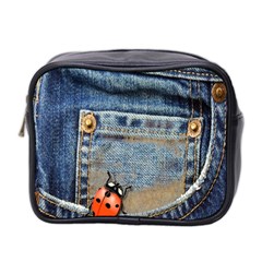 Blue Jean Lady Bug Mini Travel Toiletry Bag (two Sides) by TheWowFactor