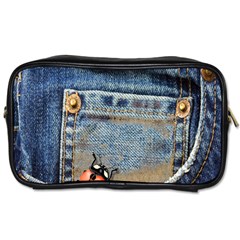 Blue Jean Lady Bug Travel Toiletry Bag (two Sides) by TheWowFactor