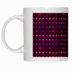 Funky Retro Pattern White Coffee Mug by SaraThePixelPixie