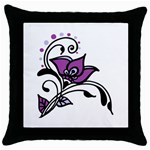 Awareness Flower Black Throw Pillow Case Front