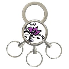 Awareness Flower 3-ring Key Chain by FunWithFibro