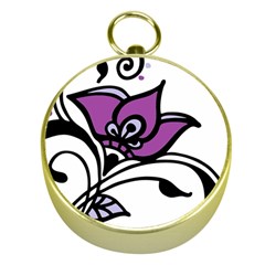 Awareness Flower Gold Compass by FunWithFibro