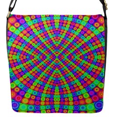 Many Circles Flap Closure Messenger Bag (small)