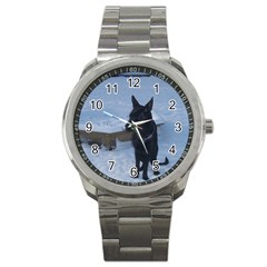 Snowy Gsd Sport Metal Watch by StuffOrSomething