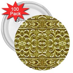 Gold Plated Ornament 3  Button (100 Pack) by dflcprints