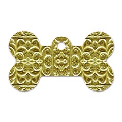 Gold Plated Ornament Dog Tag Bone (one Sided) by dflcprints