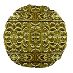 Gold Plated Ornament 18  Premium Round Cushion  by dflcprints