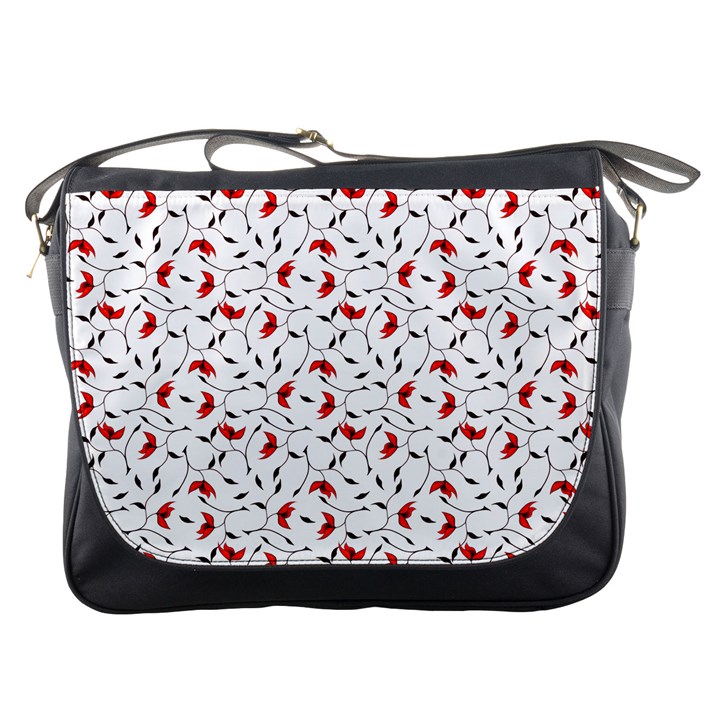 Delicate Red Flower Pattern Messenger Bag