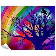 Rainbow Moon Canvas 11  X 14  (unframed)