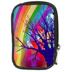 Rainbow Moon Compact Camera Leather Case by SaraThePixelPixie