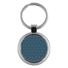 Retro Flower Pattern  Key Chain (round) by SaraThePixelPixie