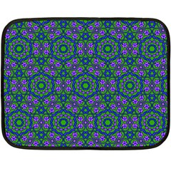 Retro Flower Pattern  Mini Fleece Blanket (two Sided) by SaraThePixelPixie