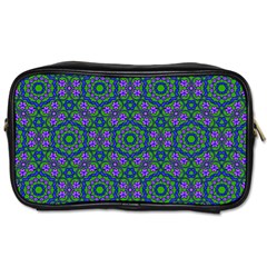 Retro Flower Pattern  Travel Toiletry Bag (two Sides) by SaraThePixelPixie