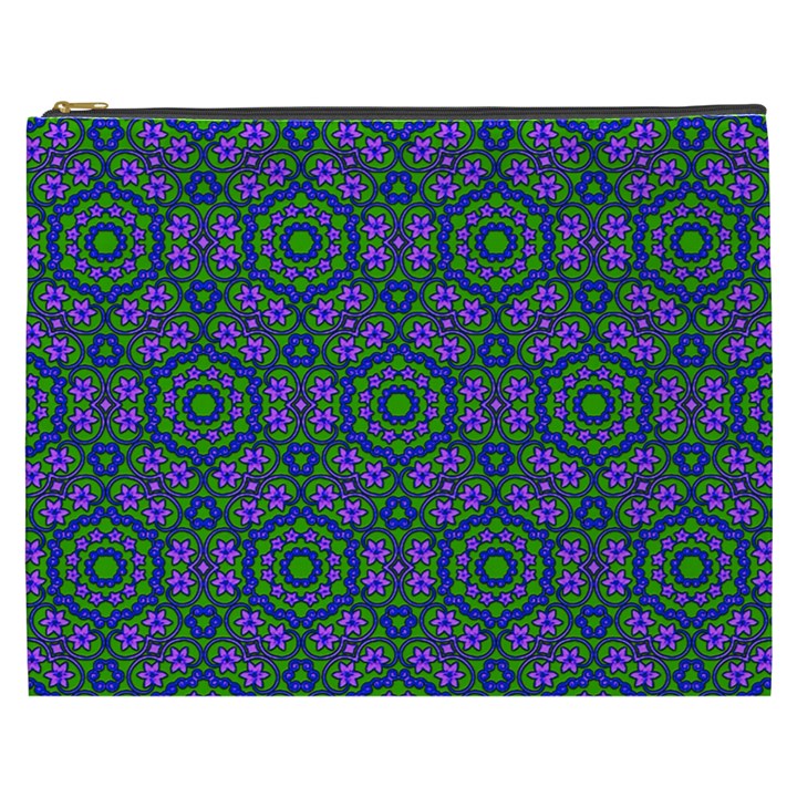 Retro Flower Pattern  Cosmetic Bag (XXXL)