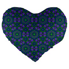 Retro Flower Pattern  19  Premium Heart Shape Cushion by SaraThePixelPixie