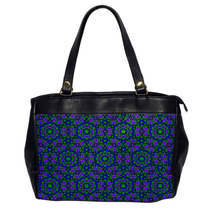 Retro Flower Pattern  Oversize Office Handbag (One Side)