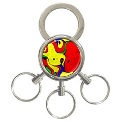 Abstract 3-ring Key Chain