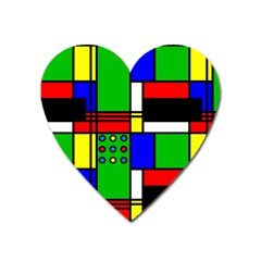 Mondrian Magnet (heart) by Siebenhuehner