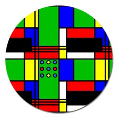 Mondrian Magnet 5  (round) by Siebenhuehner