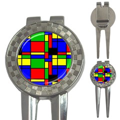 Mondrian Golf Pitchfork & Ball Marker by Siebenhuehner